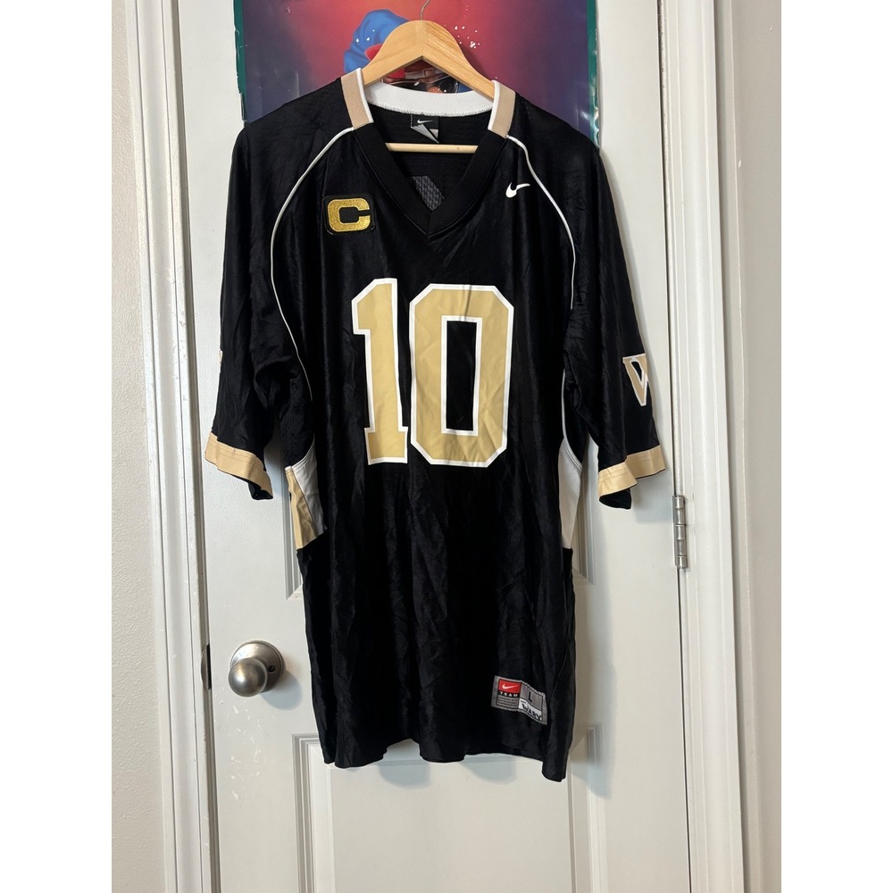 Nike Wake forest deacons #10 Football Jersey Mens Large Black Gold Captain C